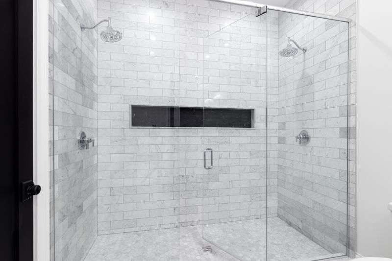Open Concept Shower with Natural Stone Walls